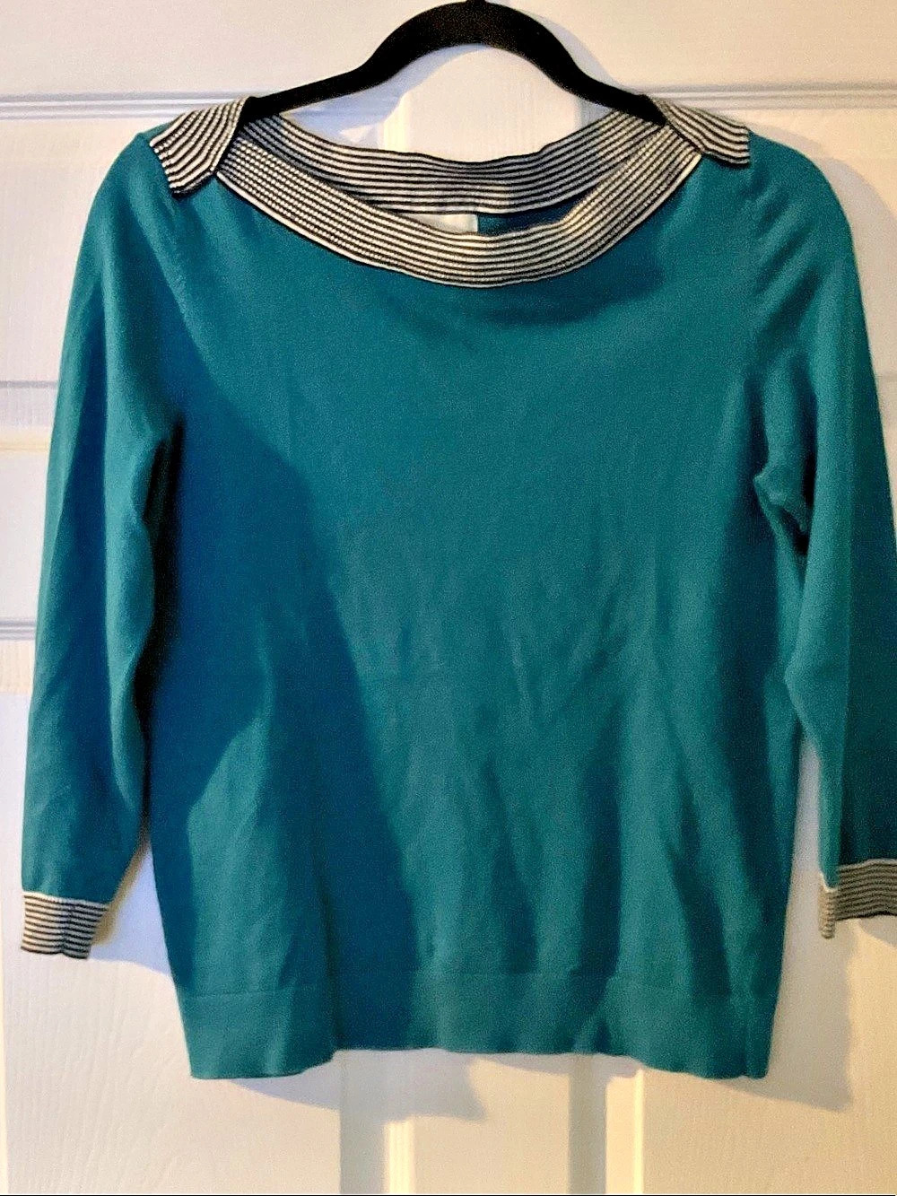 Boden Small Striped Crew Neck Sweater in Blue Size Small